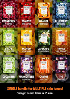 FARMSKIN Facial Sheet Mask - Hydrating, Moisturizing, Clarifying, Soothing Face Masks for Oily, Dry & Sagging Skin - Breathable & Fast-Absorbing - Vegan & Cruelty-Free Korean Skin Care (12 Packs) 12 Count 12