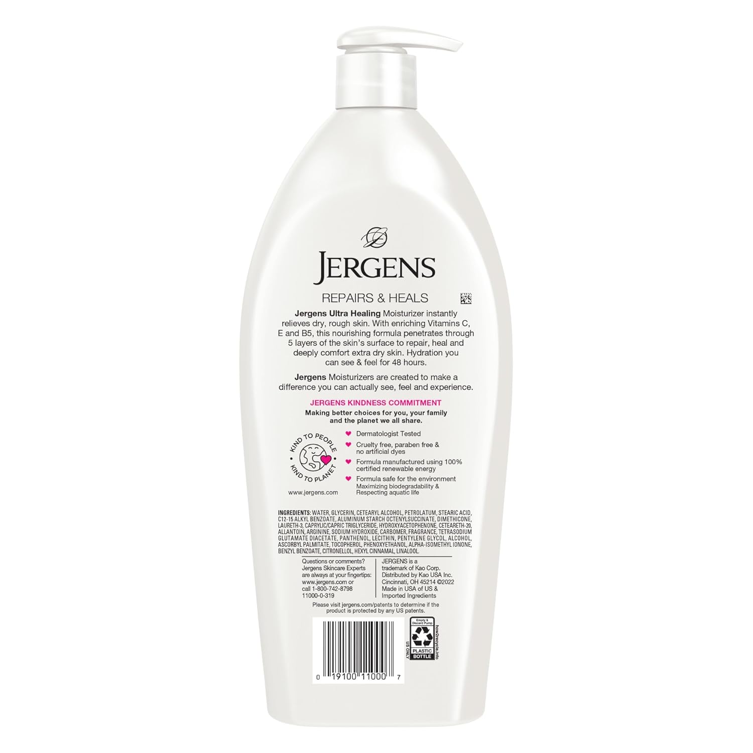 Jergens Ultra Healing Dry Skin Lotion, Hand and Body Moisturizer for Quick Absorption into Extra Dry Skin with Hydralucence Blend, Vitamins C, E and B5, 32oz 32 Fl Oz (Pack of 1) Regular Size
