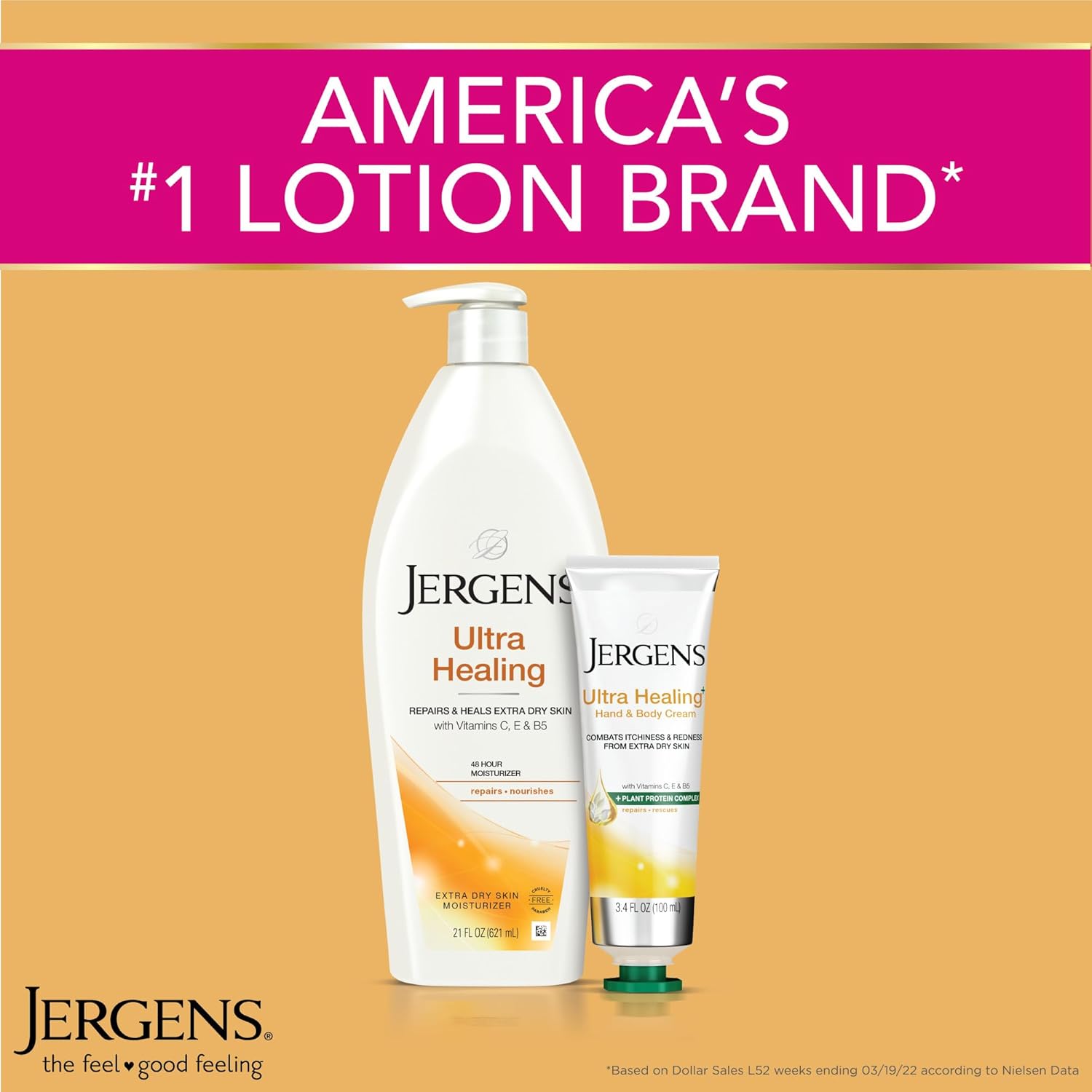 Jergens Ultra Healing Dry Skin Lotion, Hand and Body Moisturizer for Quick Absorption into Extra Dry Skin with Hydralucence Blend, Vitamins C, E and B5, 32oz 32 Fl Oz (Pack of 1) Regular Size