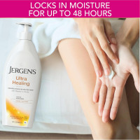 Jergens Ultra Healing Dry Skin Lotion, Hand and Body Moisturizer for Quick Absorption into Extra Dry Skin with Hydralucence Blend, Vitamins C, E and B5, 32oz 32 Fl Oz (Pack of 1) Regular Size
