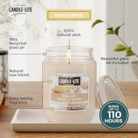 Candle-lite Scented Candles, Creamy Vanilla Swirl, 18 oz Jar, Proudly Poured in The USA, Aromatherapy Candle, Single-Wick with 110 Hours of Burn Time, Perfect for Creating a Relaxing Ambiance 18 oz Creamy Vanilla Swirl (NEW)