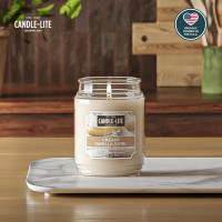 Candle-lite Scented Candles, Creamy Vanilla Swirl, 18 oz Jar, Proudly Poured in The USA, Aromatherapy Candle, Single-Wick with 110 Hours of Burn Time, Perfect for Creating a Relaxing Ambiance 18 oz Creamy Vanilla Swirl (NEW)