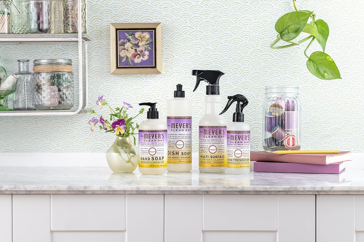 MRS. MEYER'S CLEAN DAY Hand Soap, Made with Essential Oils, Biodegradable Formula, Compassion Flower, 12.5 fl. oz - Pack Of 3 12.5 Fl Oz (Pack of 3) Compassion Flower