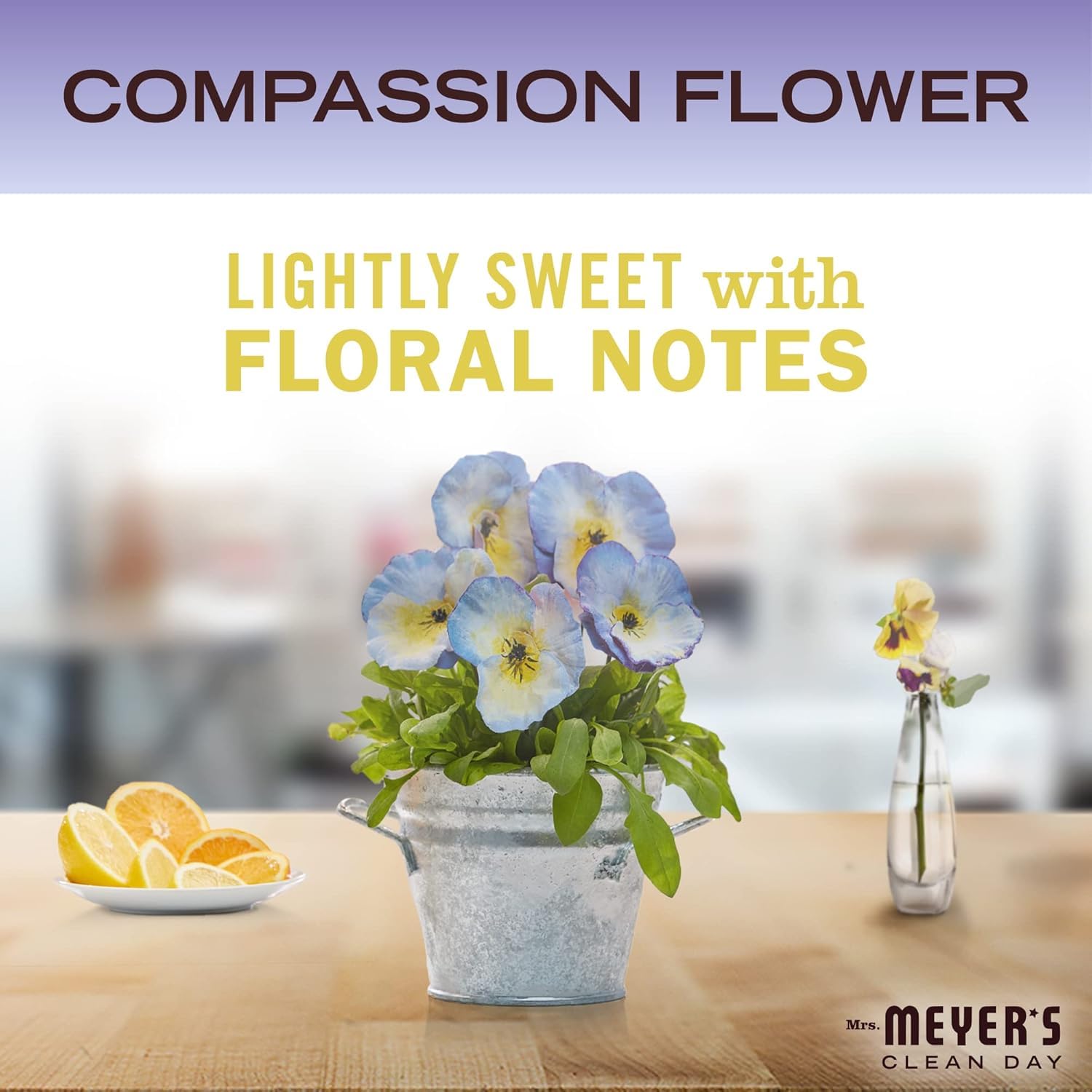MRS. MEYER'S CLEAN DAY Hand Soap, Made with Essential Oils, Biodegradable Formula, Compassion Flower, 12.5 fl. oz - Pack Of 3 12.5 Fl Oz (Pack of 3) Compassion Flower