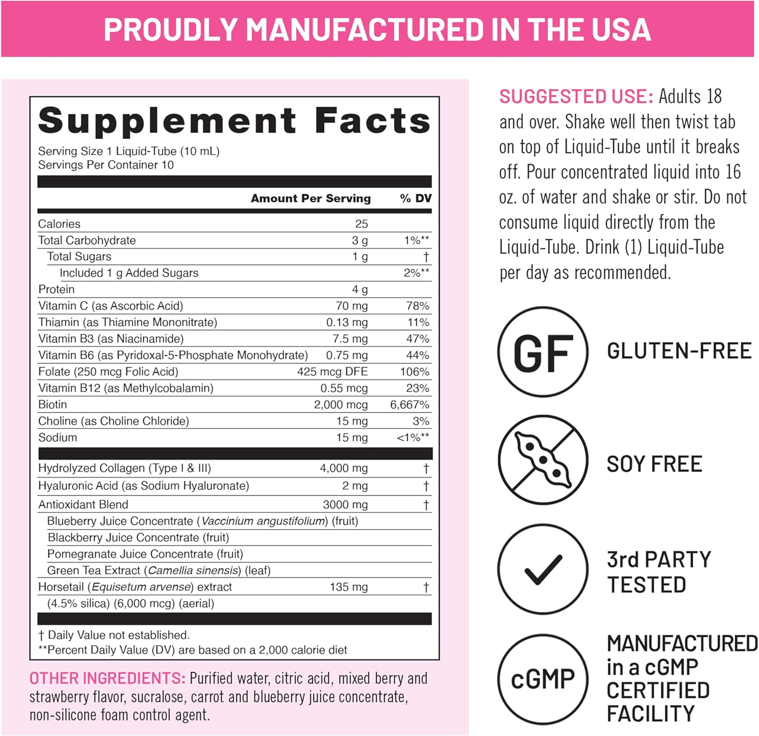 NatureWise Hydrolyzed Liquid Collagen for Women & Men 4000mg - High Absorption, Type 1 & 3 Peptides with Biotin + Vitamin C + Vitamin B Complex & Hyaluronic Acid -Mixed Berry - 10 Tubes[10 Day Supply] Mixed Berry 10 Tubes (3.38 Fl Oz) (Pack of 1)