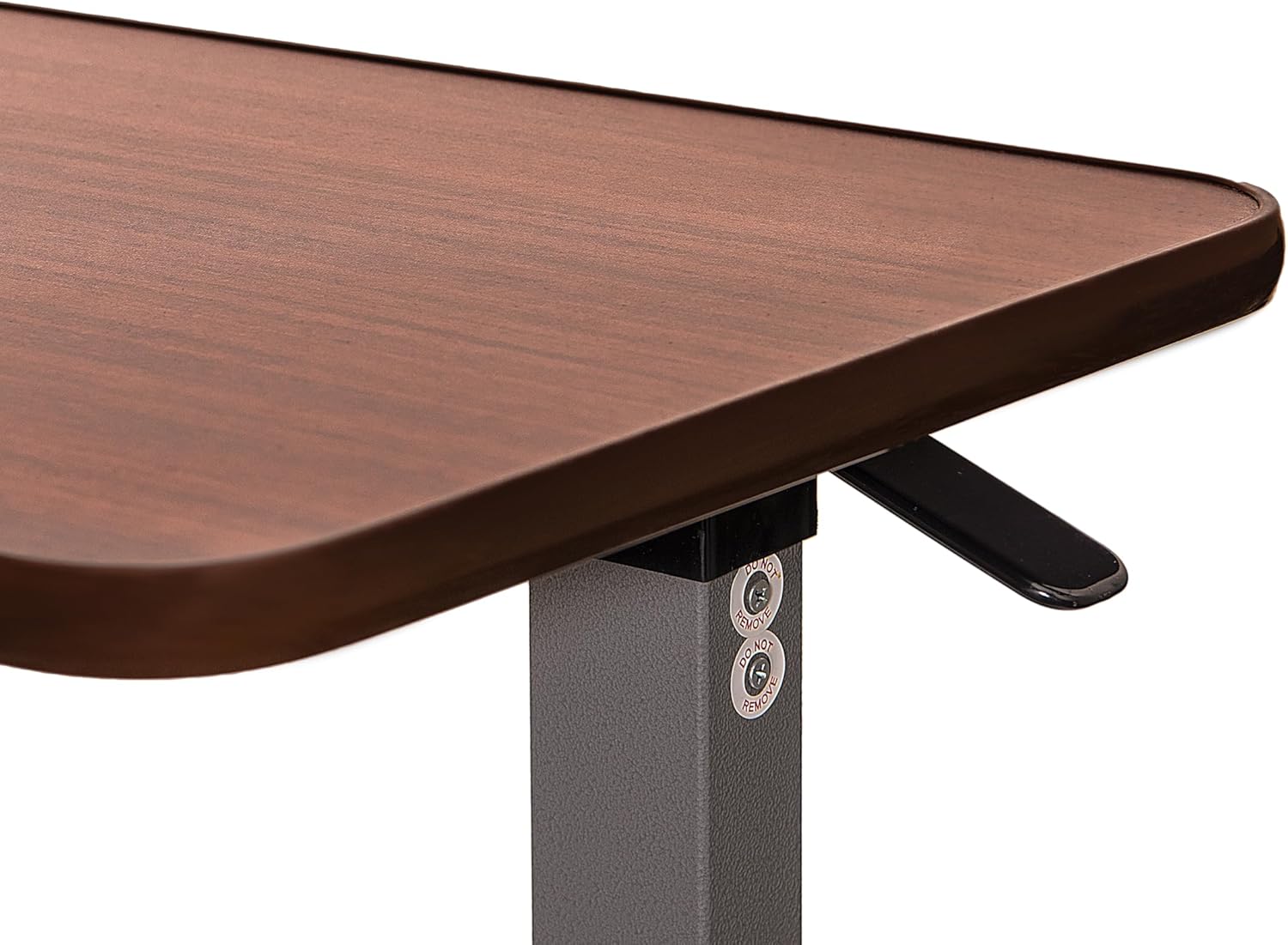 Vaunn Medical Adjustable Overbed Bedside Table With Wheels (Hospital and Home Use) Walnut Brown
