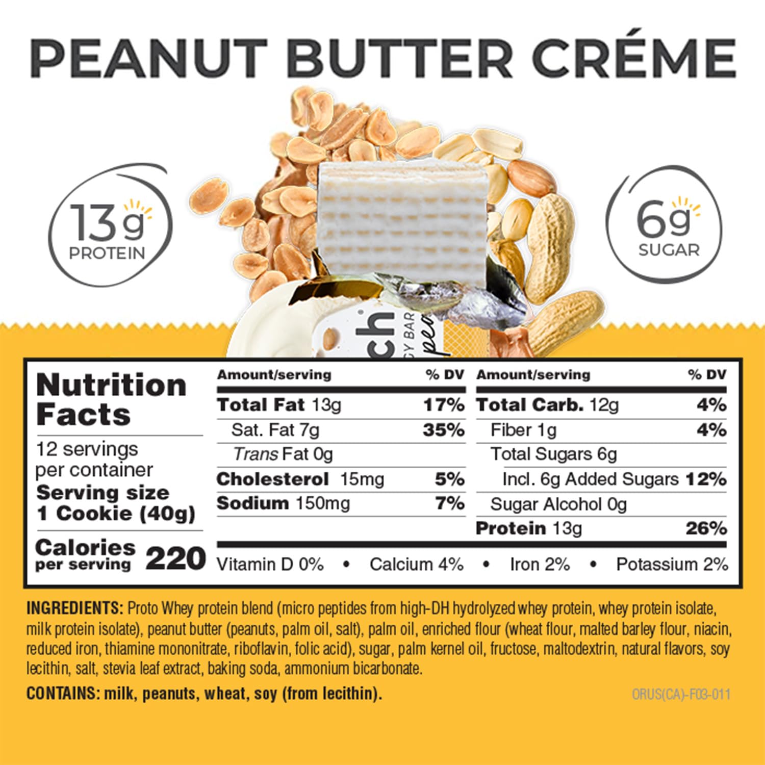 Power Crunch Protein Wafer Bars, High Protein Snacks with Delicious Taste, Peanut Butter Crème, 1.4 Ounce (12 Count) Peanut Butter Creme 12 Count (Pack of 1)