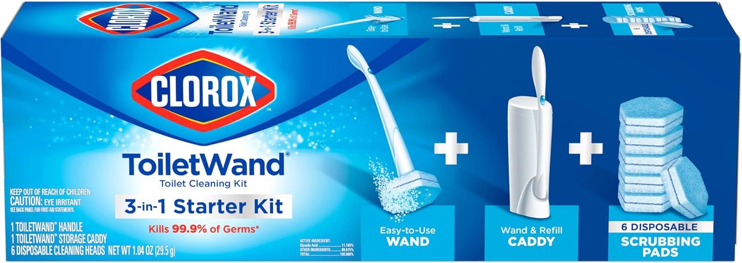 Clorox ToiletWand Toilet Cleaning Kit, ToiletWand, Caddy and 6 Refills, Pack of 6 (Pack May Vary) 6 Count (Pack of 1)