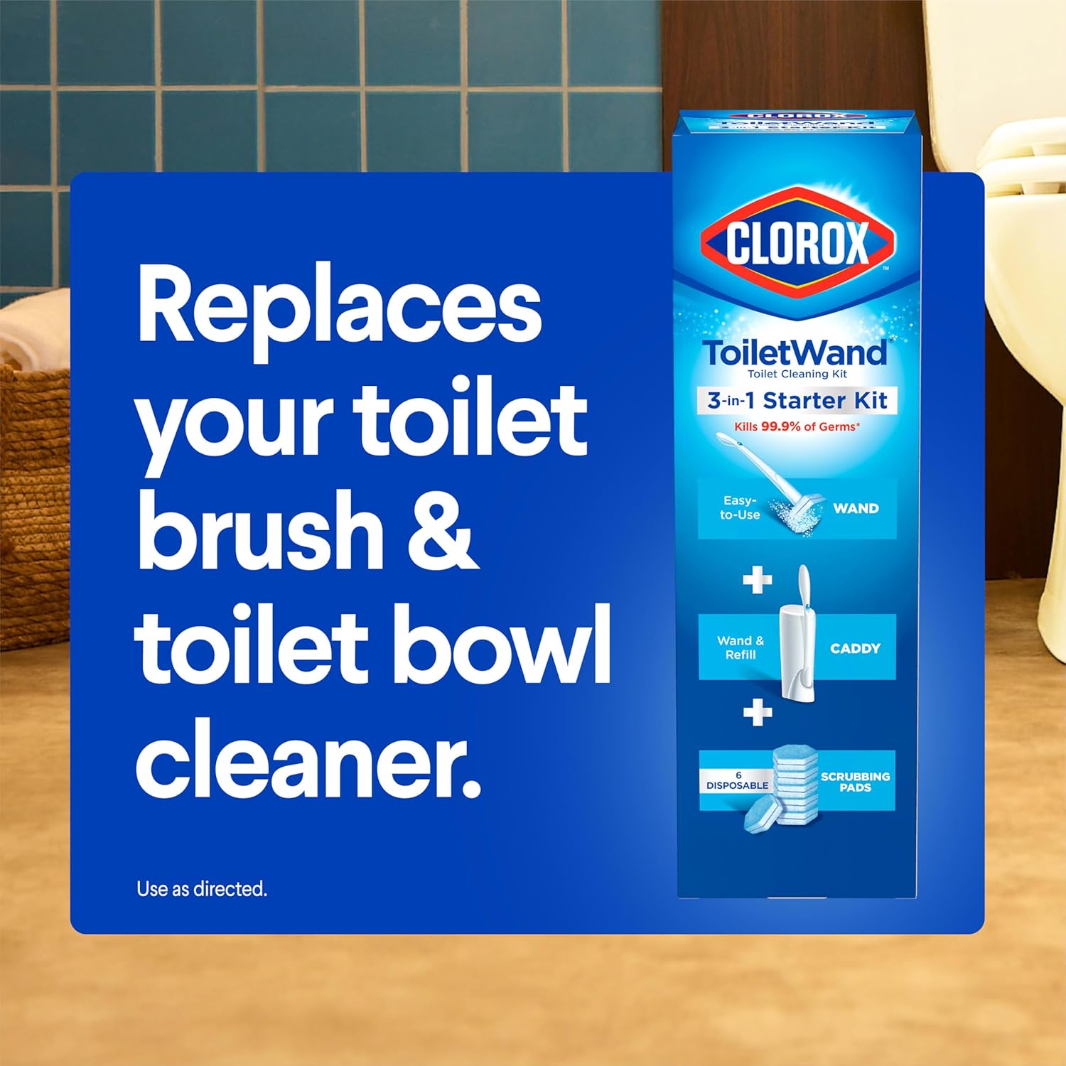 Clorox ToiletWand Toilet Cleaning Kit, ToiletWand, Caddy and 6 Refills, Pack of 6 (Pack May Vary) 6 Count (Pack of 1)