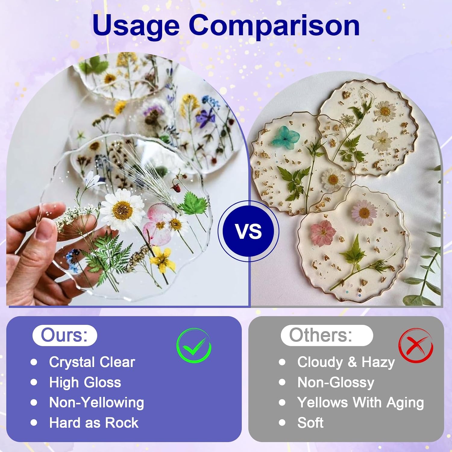 JANCHUN Crystal Clear Epoxy Resin Kit 16oz, Bubble-Free, Anti-Yellowing, Self Leveling Easy Mix 1:1 Coating and Casting Resin for Table Top, Molds, Tumbler Crafts, Painting, Jewelry, DIY Gifts 8 Fl Oz (Pack of 2)