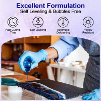 JANCHUN Crystal Clear Epoxy Resin Kit 16oz, Bubble-Free, Anti-Yellowing, Self Leveling Easy Mix 1:1 Coating and Casting Resin for Table Top, Molds, Tumbler Crafts, Painting, Jewelry, DIY Gifts 8 Fl Oz (Pack of 2)