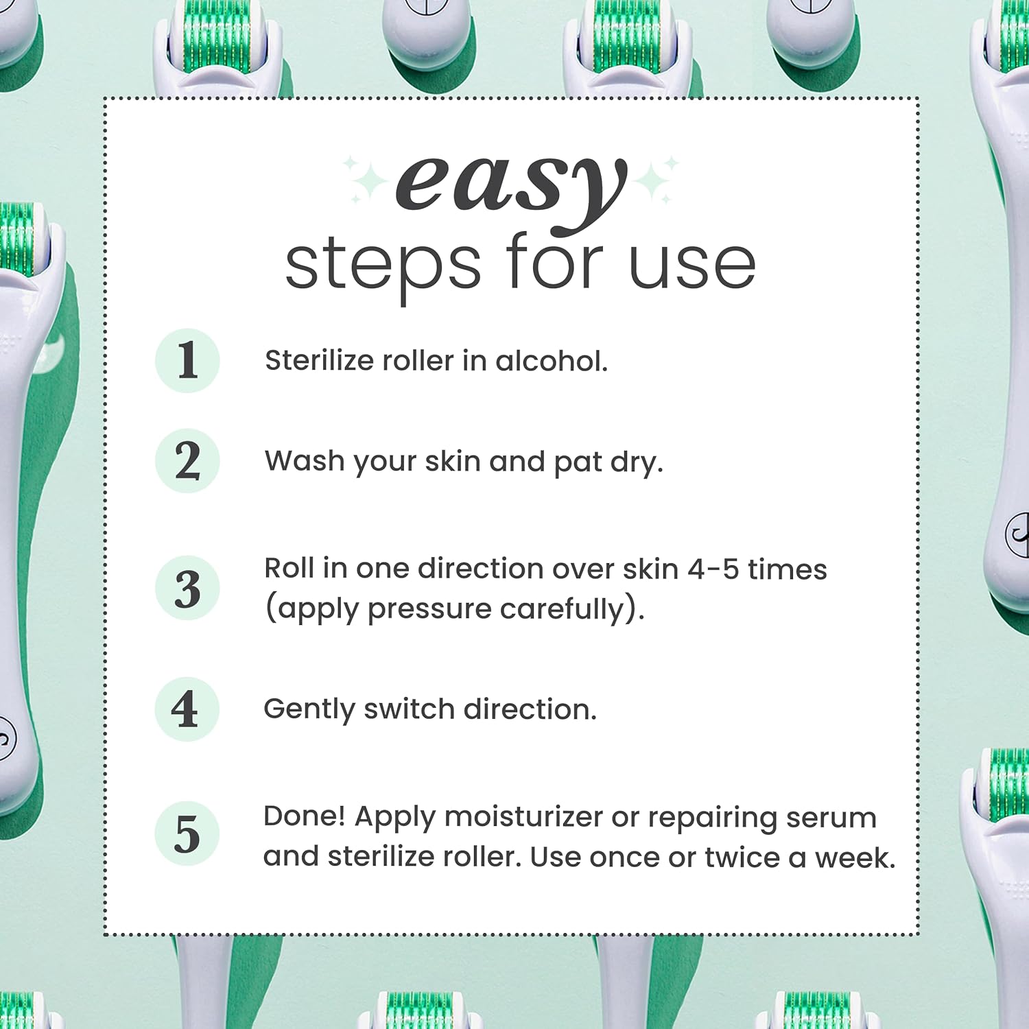 Derma Roller Microneedling Roller for Face - Includes Free Storage Case (Pack of 1) Unisex White