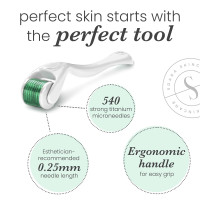 Derma Roller Microneedling Roller for Face - Includes Free Storage Case (Pack of 1) Unisex White