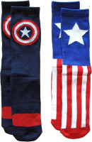 Marvel Captain America Men's Athletic Crew Socks 2 Pair Pack Shoe Size 6-12