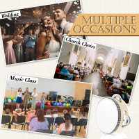 12 Pcs Wedding Tambourine Drum for Adults Hand Held Percussion Gift Wood Metal Jingles Musical Educational Drum Instrument for Church Wedding Party Games(White,4 Inch) 4 Inch White