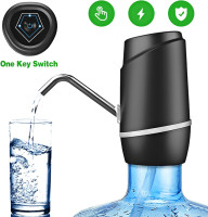 5 Gallon Electric Drinking Portable Water Dispenser, Universal USB Charging Water Bottle Pump For 2-5 Gallon With 2 Silicone Black