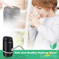 5 Gallon Electric Drinking Portable Water Dispenser, Universal USB Charging Water Bottle Pump For 2-5 Gallon With 2 Silicone Black