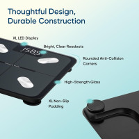 Etekcity Smart Scale for Body Weight, Bathroom Digital Weighing Scale with BMI, Body Fat, Muscle Mass, Accurate Bluetooth Home User Health Equipment Sync Apps Classic-Black