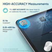 Etekcity Smart Scale for Body Weight, Bathroom Digital Weighing Scale with BMI, Body Fat, Muscle Mass, Accurate Bluetooth Home User Health Equipment Sync Apps Classic-Black