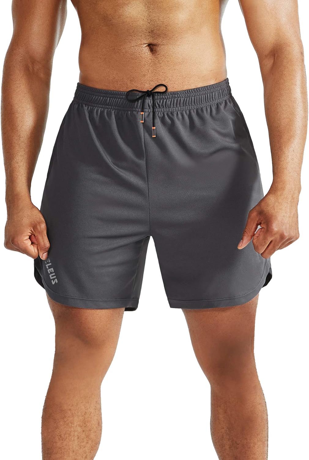NELEUS Men's 2 in 1 Running Shorts with Liner,Dry Fit Workout Shorts with Pockets Large 6070 Black/Grey,2 Pack