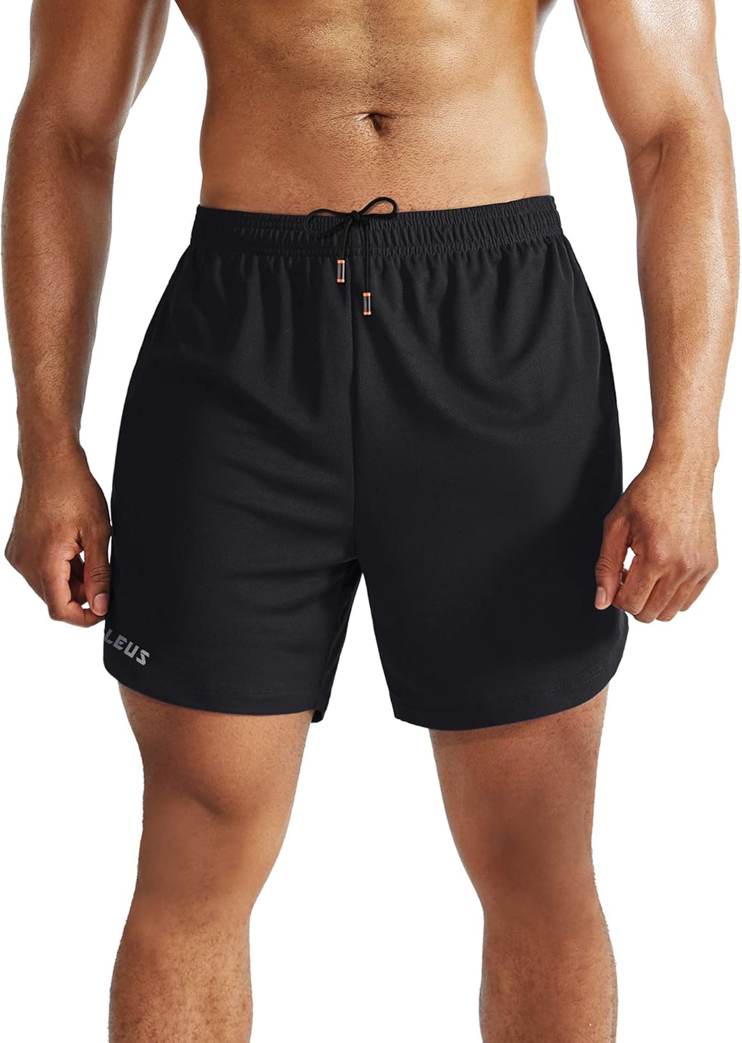 NELEUS Men's 2 in 1 Running Shorts with Liner,Dry Fit Workout Shorts with Pockets Large 6070 Black/Grey,2 Pack