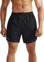 NELEUS Men's 2 in 1 Running Shorts with Liner,Dry Fit Workout Shorts with Pockets Large 6070 Black/Grey,2 Pack