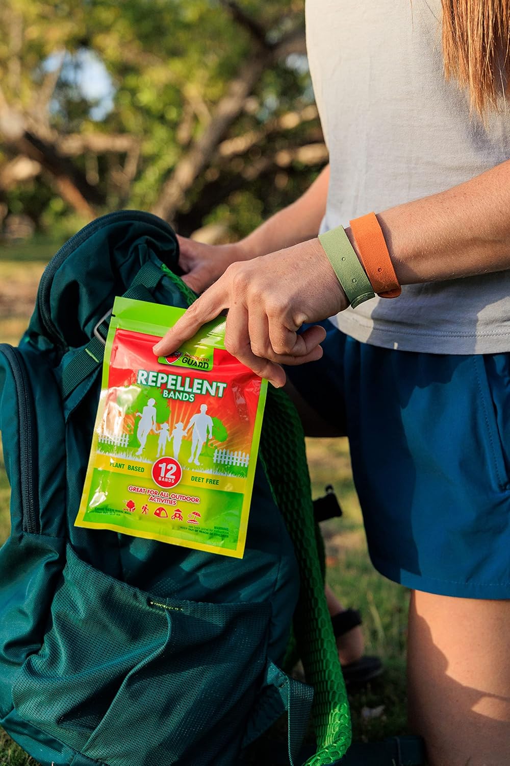 Mosquito Guard Repellent Bands / Bracelets (12 Pack) Made with Natural Plant Based Ingredients - Citronella, Lemongrass Oil. DEET Free