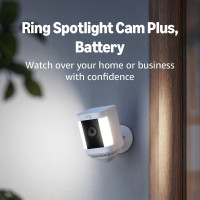 Ring Spotlight Cam Plus, Battery | Home or business security with HD video, Two-Way Talk, Color Night Vision, and Security Siren (2022 release) - White White 1 Camera Battery