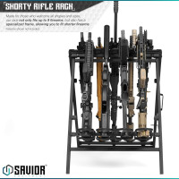 Savior Equipment Portable Folding 9 Gun Free-Standing Rifle Rack, Heavy-Duty Steel Frame, Deer Camp Firearms Display Stand, 2 Height Settings Fit Most Carbine and AR Pistols Obsidian Black Up to 9 Firearms