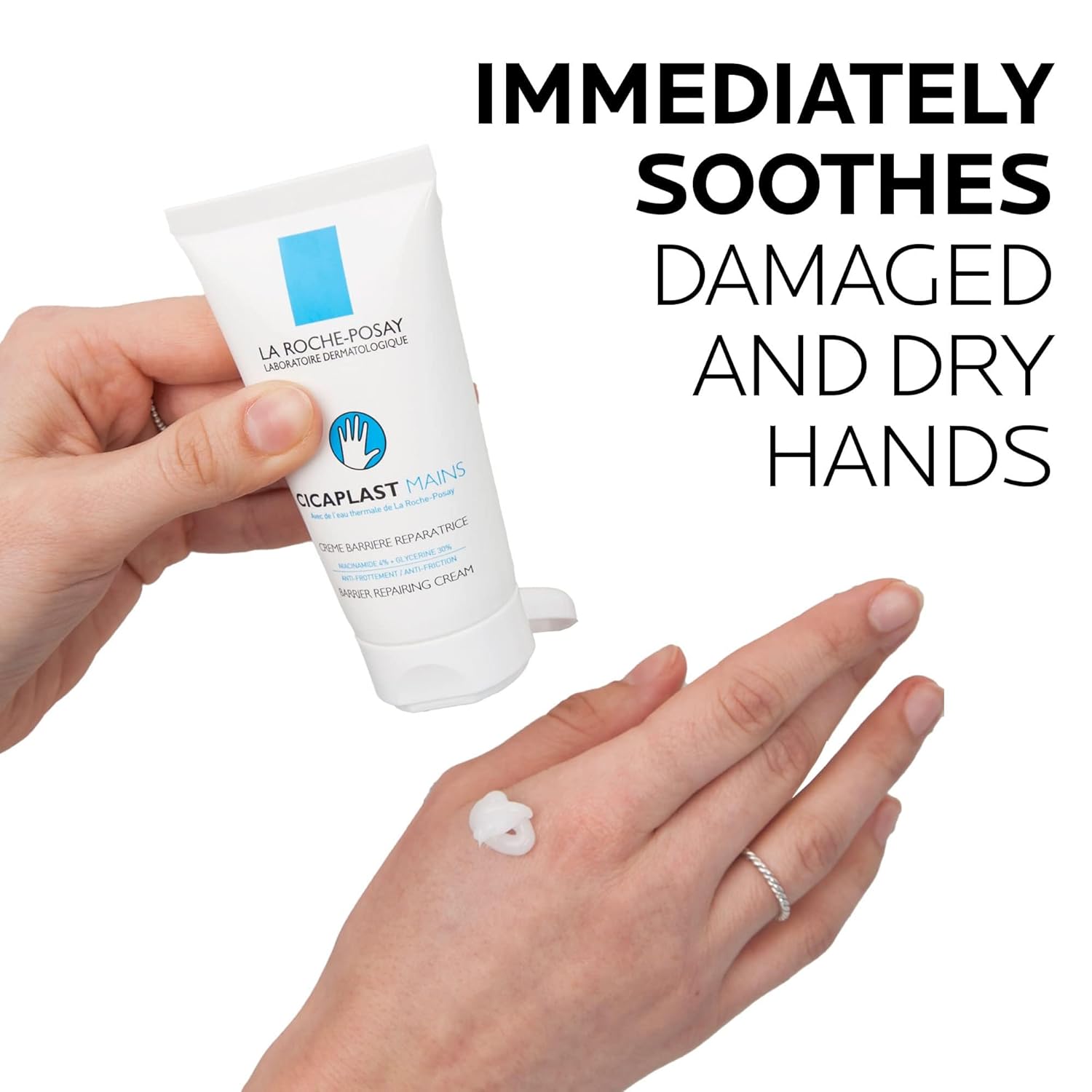 La Roche-Posay Cicaplast Hand Cream, Instant Relief Moisturizing Hand Lotion for Dry Hands, Shea Butter Lotion for Dry Cracked Hands, Non Greasy, Fragrance Free 1.69 Fl Oz (Pack of 1) Cicaplast Hand Cream