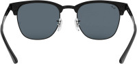 Ray-Ban RB3716 Clubmaster Metal Square Sunglasses Matte Black on Black/Blue 51 Millimeters