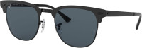 Ray-Ban RB3716 Clubmaster Metal Square Sunglasses Matte Black on Black/Blue 51 Millimeters