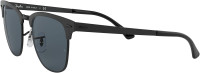 Ray-Ban RB3716 Clubmaster Metal Square Sunglasses Matte Black on Black/Blue 51 Millimeters