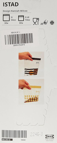 ISTAD Plastic Bag, black and yellow, Pack of 60, Comprises: 30 bags (0.4 l) and 30 bags (1 l), Can be used over and over again since it can be re-sealed. 1 60 Bags - Red Seal