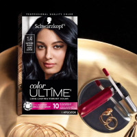 Schwarzkopf Color Ultime 1.4 Sapphire Black Hair Dye, Permanent Intense Black with Diamond Brilliance, Fade-Resistant, Covers Grays, All Hair Textures 1 Count (Pack of 1) 1.4 Sapphire Black
