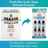 GuruNanda Essential Oil Blends (Set of 6) - Natural Essential Oil Set, Aromatherapy Oil Blends for Diffusers - Breathe Easy, Tranquility, Harmony, Calming Sleep, Relaxation & Thrive Blends EO - 6 Pack Pack of 6 - Blend