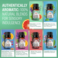 GuruNanda Essential Oil Blends (Set of 6) - Natural Essential Oil Set, Aromatherapy Oil Blends for Diffusers - Breathe Easy, Tranquility, Harmony, Calming Sleep, Relaxation & Thrive Blends EO - 6 Pack Pack of 6 - Blend