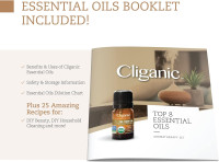 Cliganic Organic Aromatherapy Essential Oils Gift Set (Top 8), 100% Pure - Peppermint, Lavender, Eucalyptus, Tea Tree, Lemongrass, Rosemary, Frankincense & Orange Aromatherapy Set Organic 0.16 Fl Oz (Pack of 8)