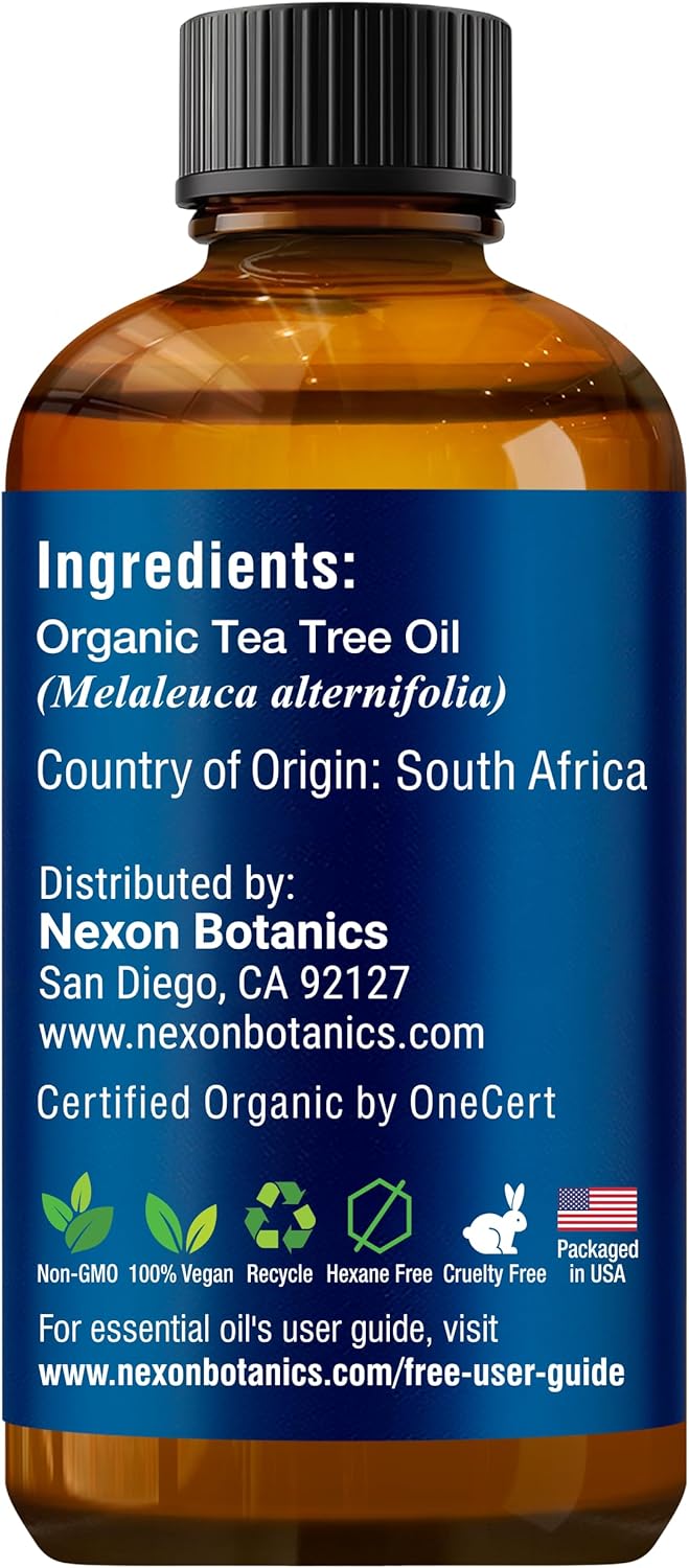 Organic Tea Tree Essential Oil 30 ml - Pure, Natural Oils for Aromatherapy, Diffusers, DIY, Candle and Soap Making Scent - Nexon Botanics Tea Tree 1 Fl Oz (Pack of 1)