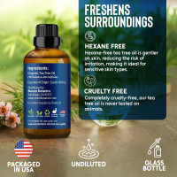 Organic Tea Tree Oil 30 ml - Pure, Natural Melaleuca Alternifolia Essential Oil for Skin, Face, Scalp, Aromatherapy & Diffusers - Nexon Botanics