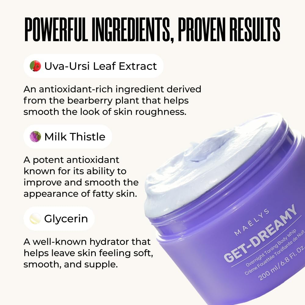 MAËLYS GET-DREAMY Overnight Toning Whip - Body Firming Whip That Works While You Sleep - Helps Target The Appearance Of Loose Skin On The Body 1 Pack