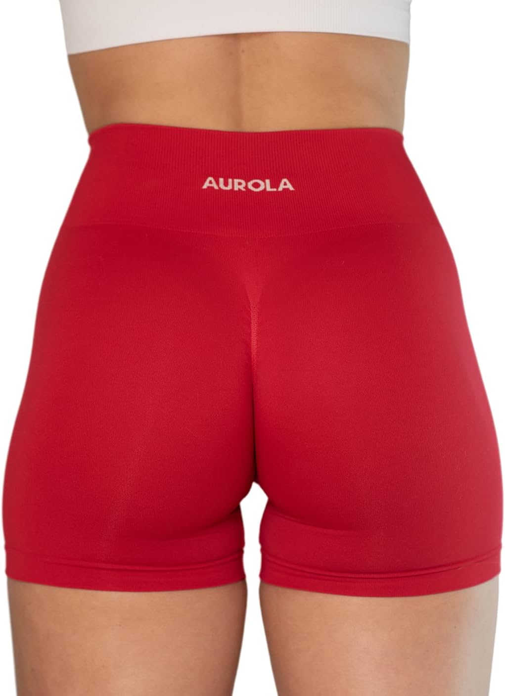 AUROLA Dream Collection Women Workout Shorts High Waist Gym Shorts, Scrunch Butt Seamless Athletic Shorts Dream Small Chinese Red