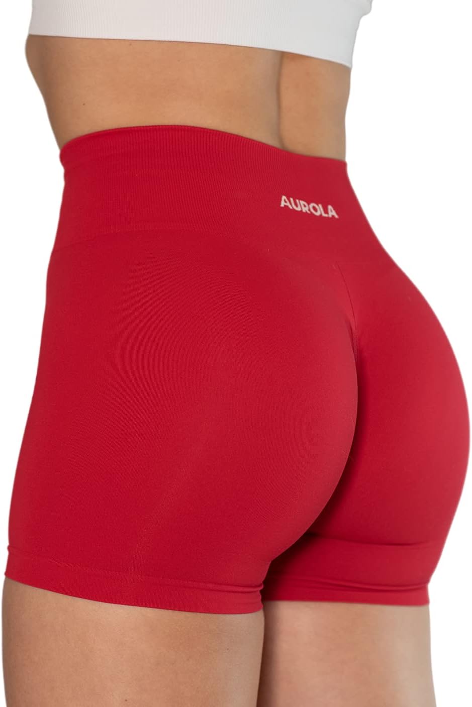 AUROLA Dream Collection Women Workout Shorts High Waist Gym Shorts, Scrunch Butt Seamless Athletic Shorts Dream Small Chinese Red