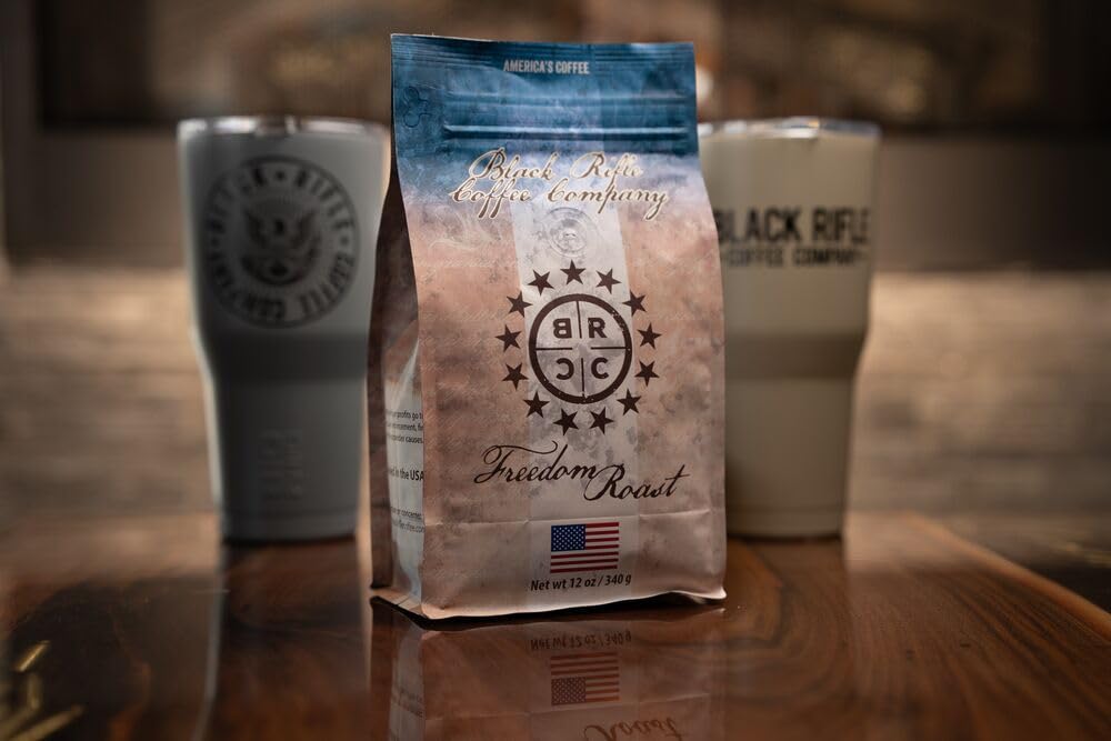 Black Rifle Coffee Company Freedom Roast, 12oz Bag, Ground Coffee Medium Roast - Roasted Blend Made from Arabica Beans - Colombian & Brazilian Beans - Veteran Founded & American Made Freedom Roast 12 Ounce (Pack of 1)