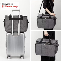 HOMEST Sewing Machine Carrying Case with Multiple Storage Pockets, Universal Tote Bag with Shoulder Strap Compatible with Most Standard Singer, Brother, Janome, Grey (Patent Design)