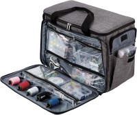 HOMEST Sewing Machine Carrying Case with Multiple Storage Pockets, Universal Tote Bag with Shoulder Strap Compatible with Most Standard Singer, Brother, Janome, Grey (Patent Design)
