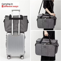 HOMEST Sewing Machine Carrying Case with Multiple Storage Pockets, Universal Tote Bag with Shoulder Strap Compatible with Most Standard Singer, Brother, Janome, Grey (Patent Design) Sewing Machine Bag Style 1 Grey