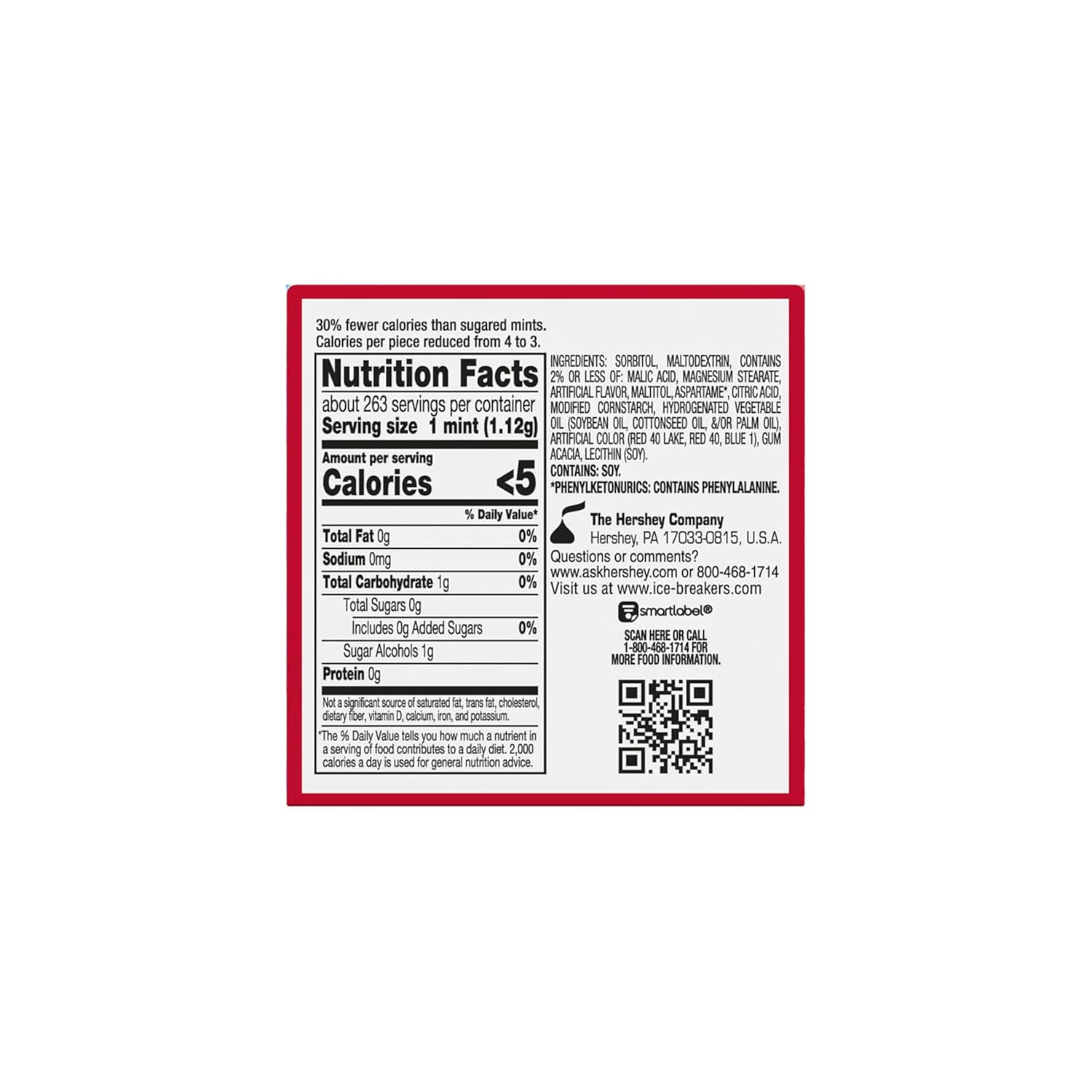 ICE BREAKERS Duo Fruit Plus Cool Strawberry Flavored Sugar Free Mints Pucks, 1.3 oz (8 Count)