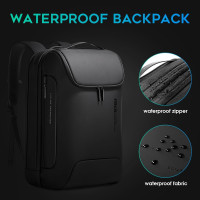 BANGE Men's Anti-Theft Backpack,Waterproof Fashion Travel Backpacks,High Tech Backpack with USB3.0 Charging Port,Business Laptop Backpack Fits 17.3 Inch Notebook… Black