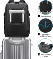 BANGE Men's Anti-Theft Backpack,Waterproof Fashion Travel Backpacks,High Tech Backpack with USB3.0 Charging Port,Business Laptop Backpack Fits 17.3 Inch Notebook… Black